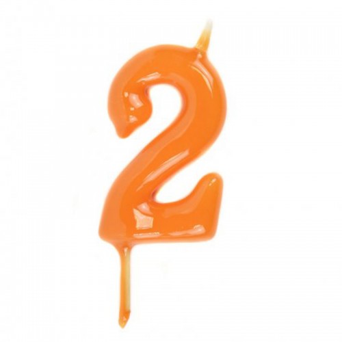 Vela Número 2 Laranja